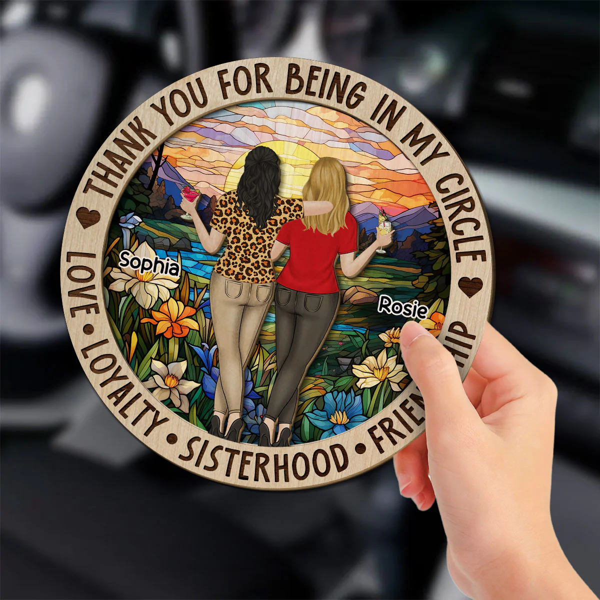 Thank You For Being In My Circle - Personalized Custom Car Visor Clip - Image 2
