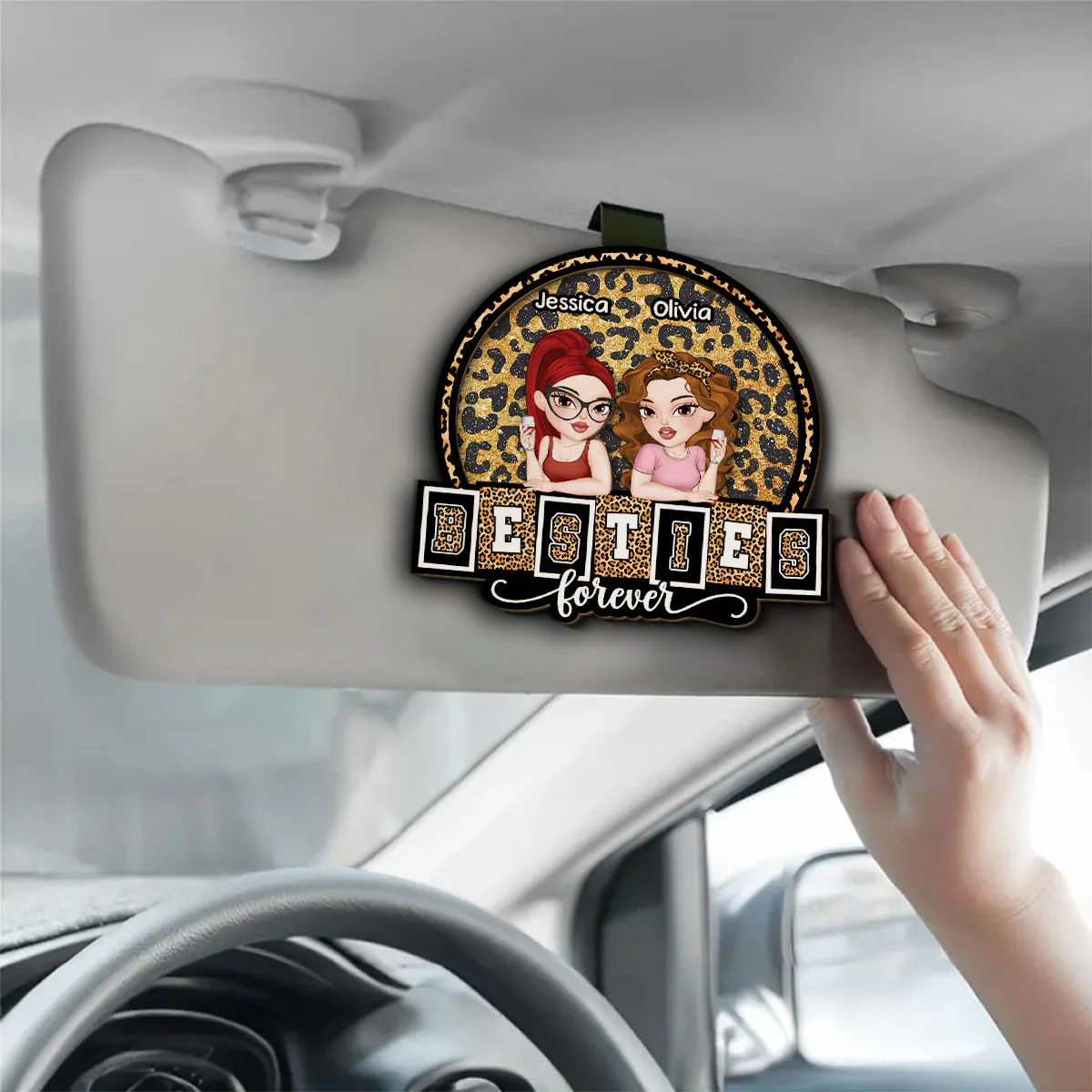 Thank You For Being My Besties - Personalized Custom Car Visor Clip - Image 3