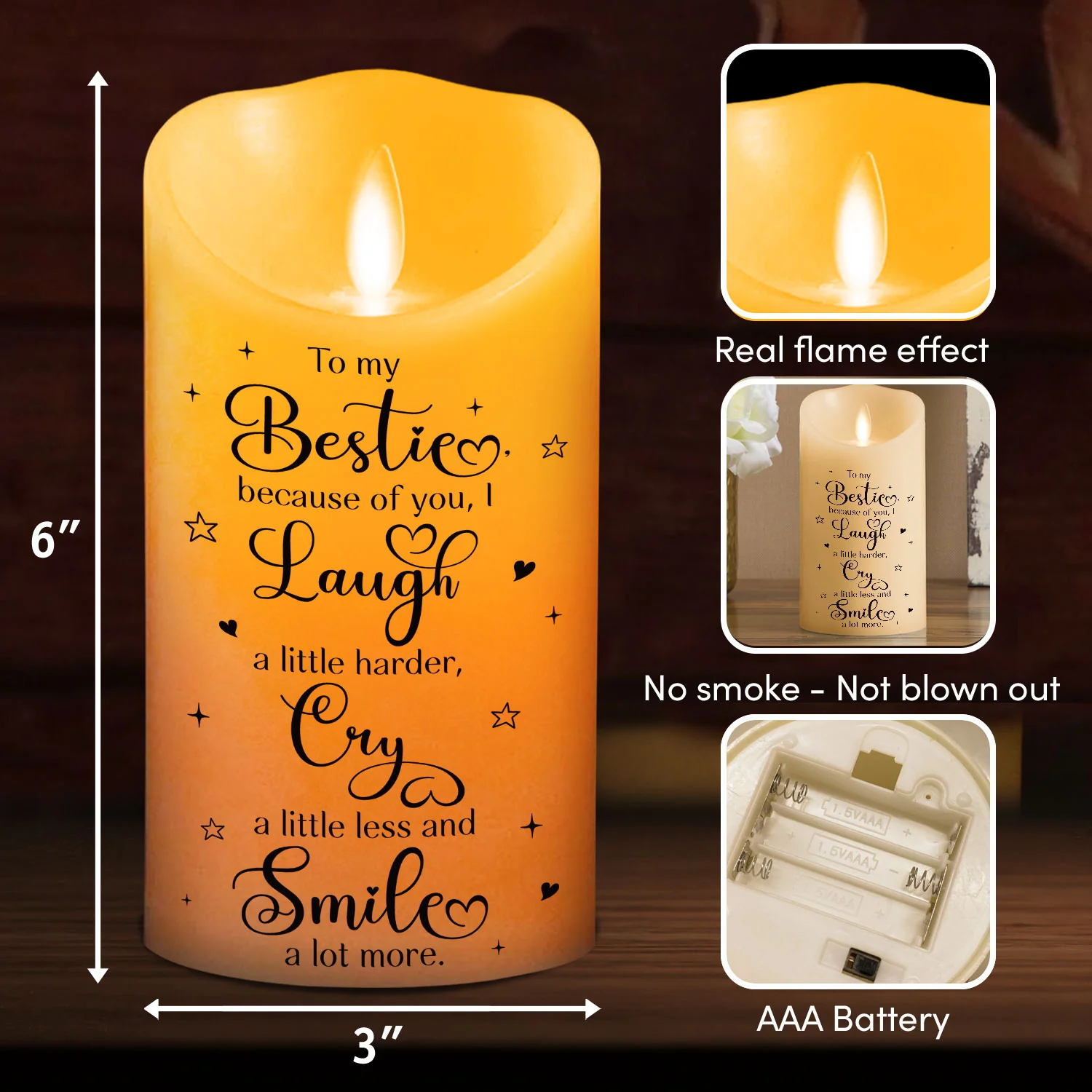 Thank You For Being My Unbiological Sister - Personalized Custom LED Candle - Image 6