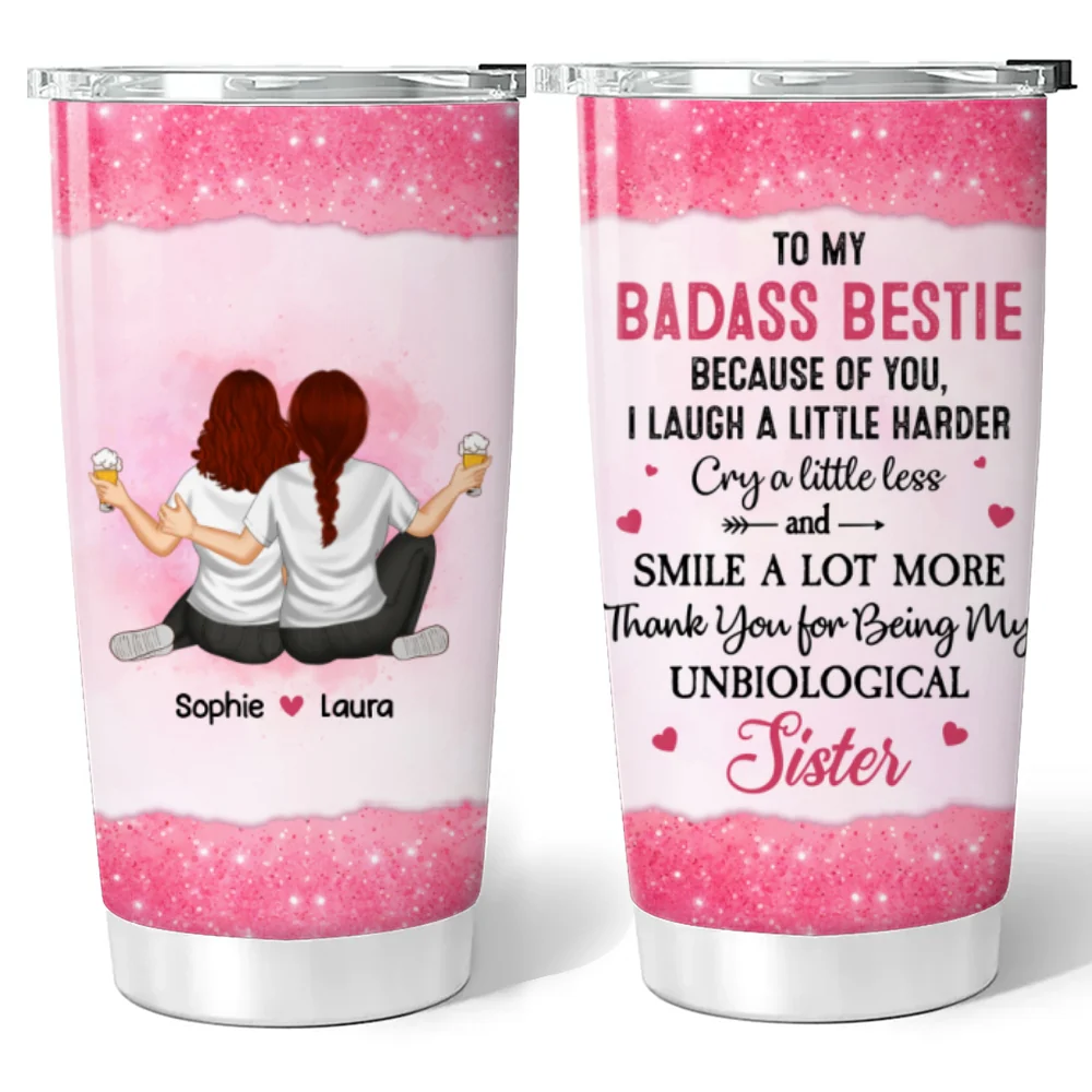 Thank You for Being My Unbiological Sister - Personalized Custom Tumbler - Image 6