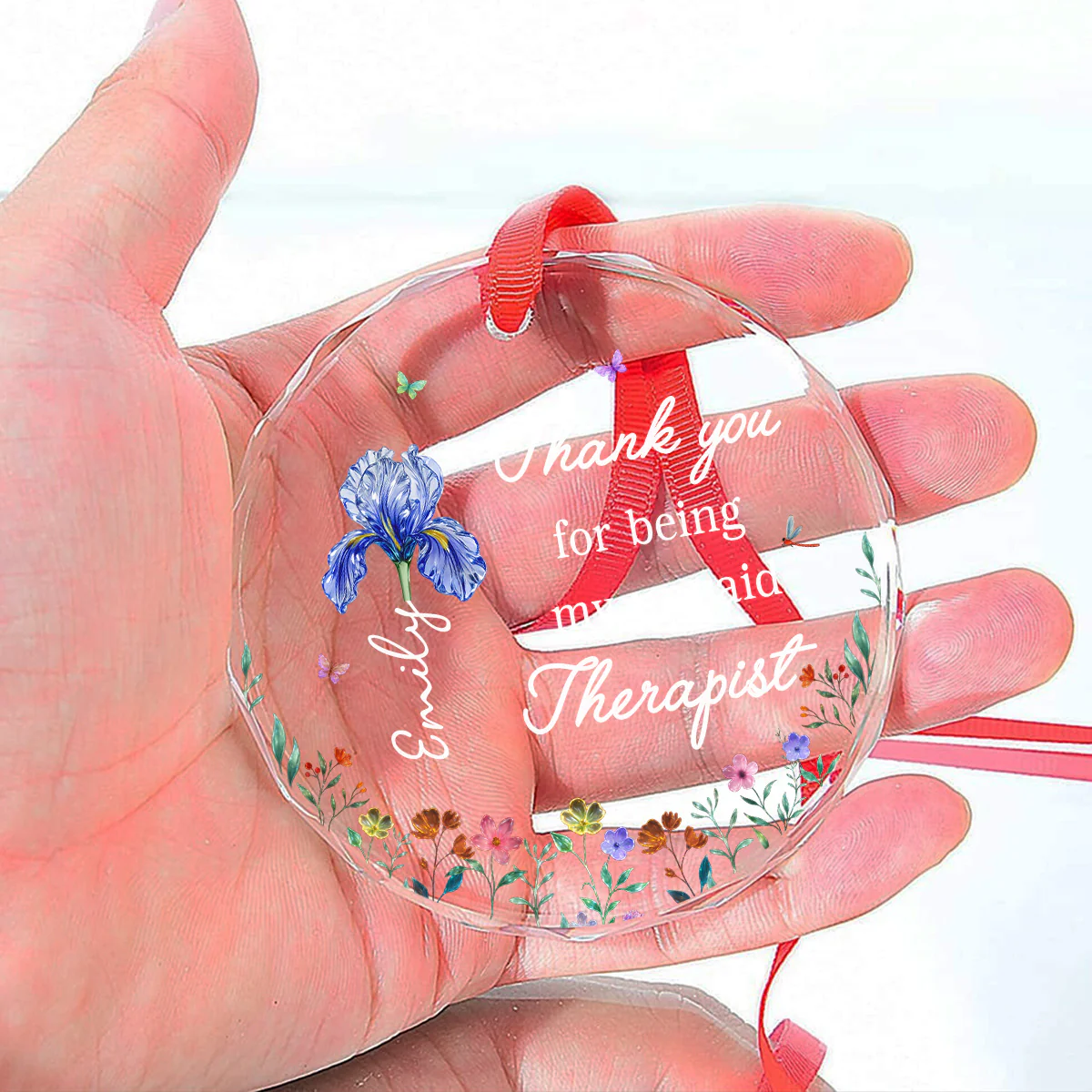 Thank You For Being My Unpaid Therapist - Personalized Custom Glass Ornament - Image 5