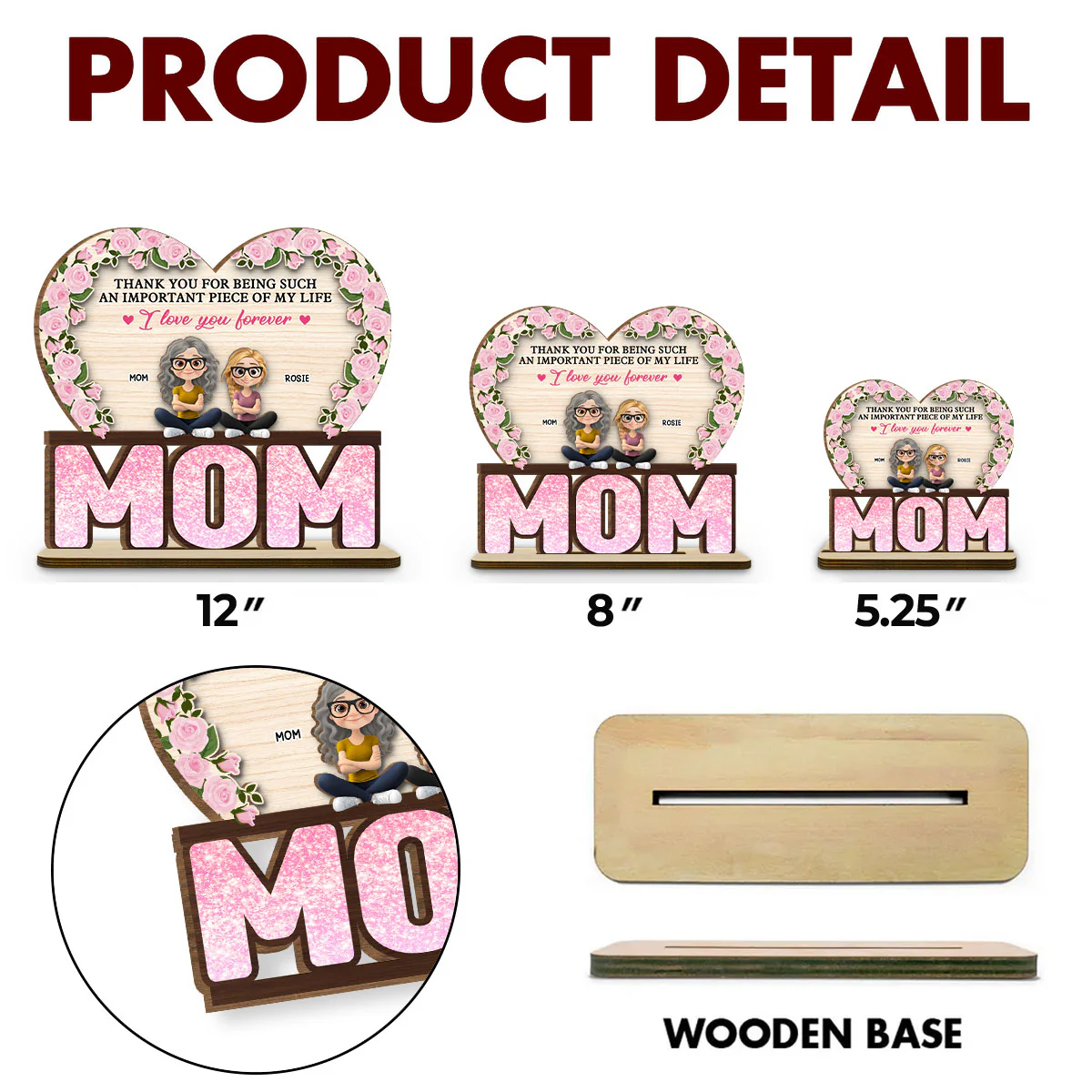 Thank You For Being Such An Important Piece Of My Life - Personalized Custom 2-Layer Wood Plaque With Flat Base - Image 6