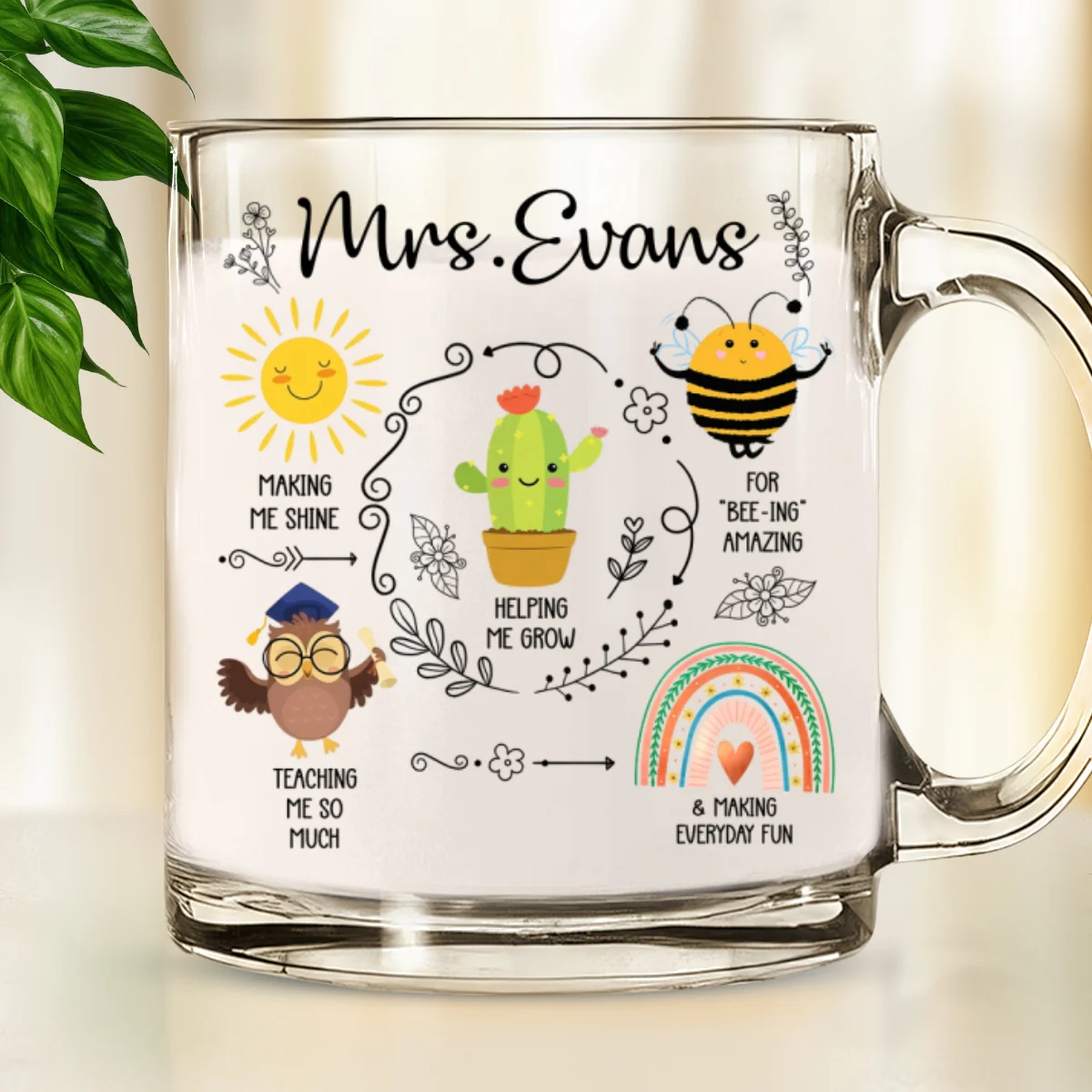 Thank You For Guiding Me - Personalized Custom Glass Mug - Image 6