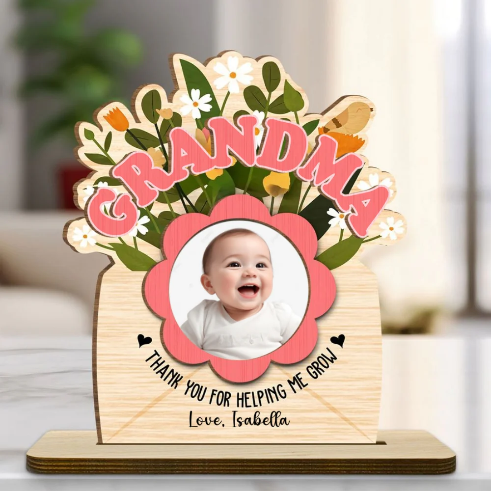 Thank You For Helping Us Grow - Personalized Custom 2-Layer Wood Plaque With Flat Base - Image 7