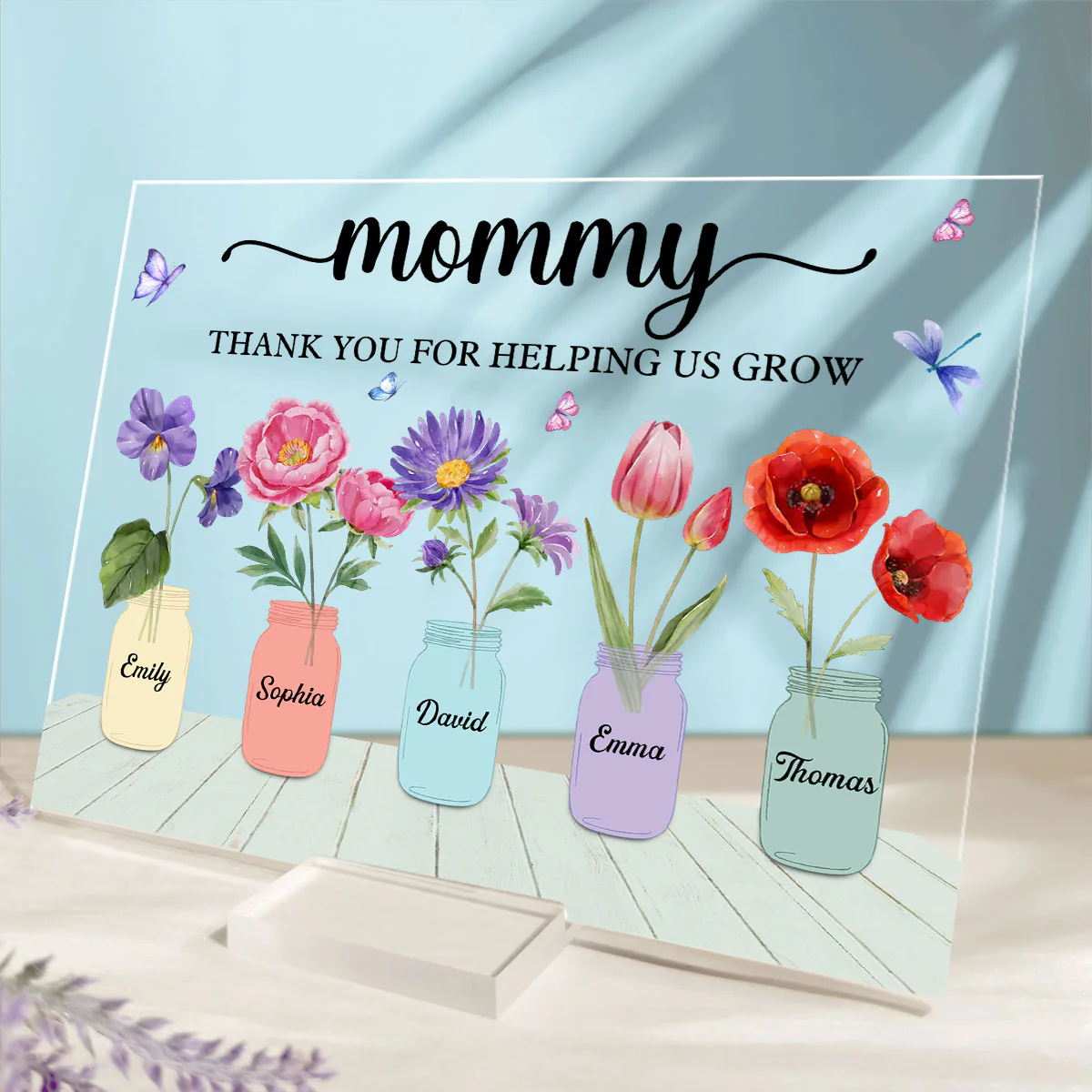 Thank You For Helping Us Grow - Personalized Custom Acrylic Plaque With Base - Image 2