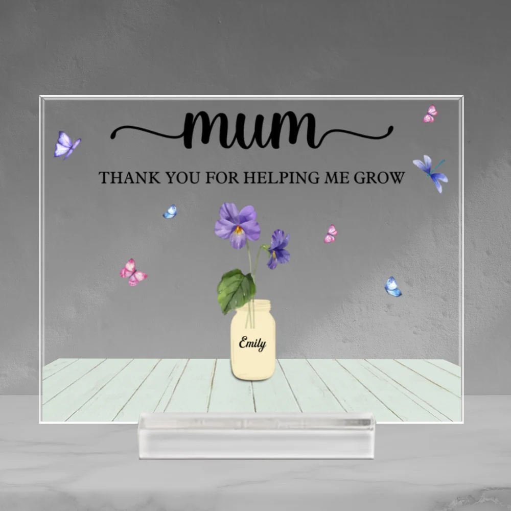 Thank You For Helping Us Grow - Personalized Custom Acrylic Plaque With Base - Image 5