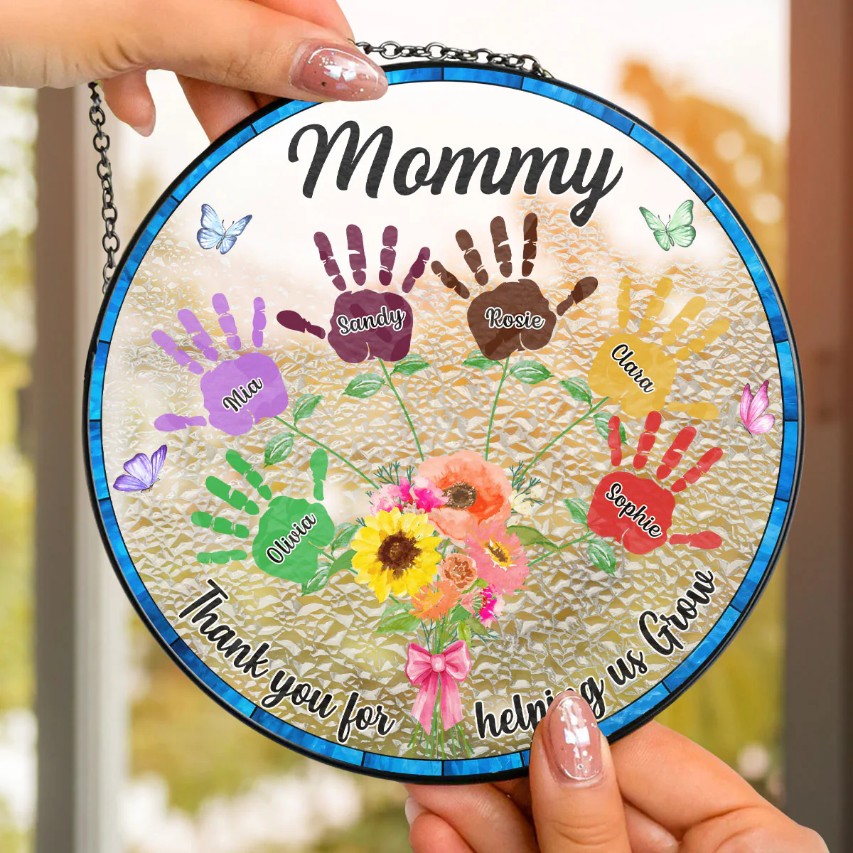 Thank You For Helping Us Grow - Personalized Custom Window Hanging Suncatcher - Image 4