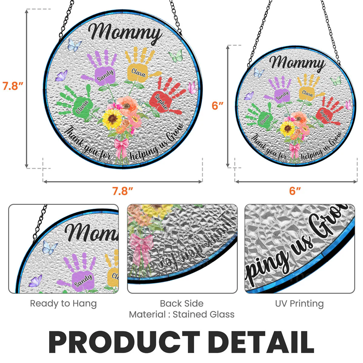 Thank You For Helping Us Grow - Personalized Custom Window Hanging Suncatcher - Image 5