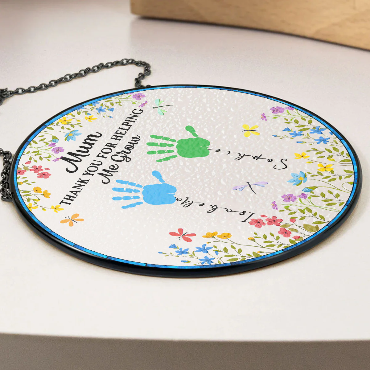 Helping Us Grow - Personalized Custom Window Hanging Suncatcher - Image 2