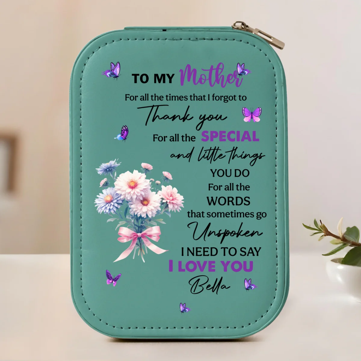 Thank You Mom For All The Special Things - Personalized Custom Jewelry Box With LED Mirror - Image 9