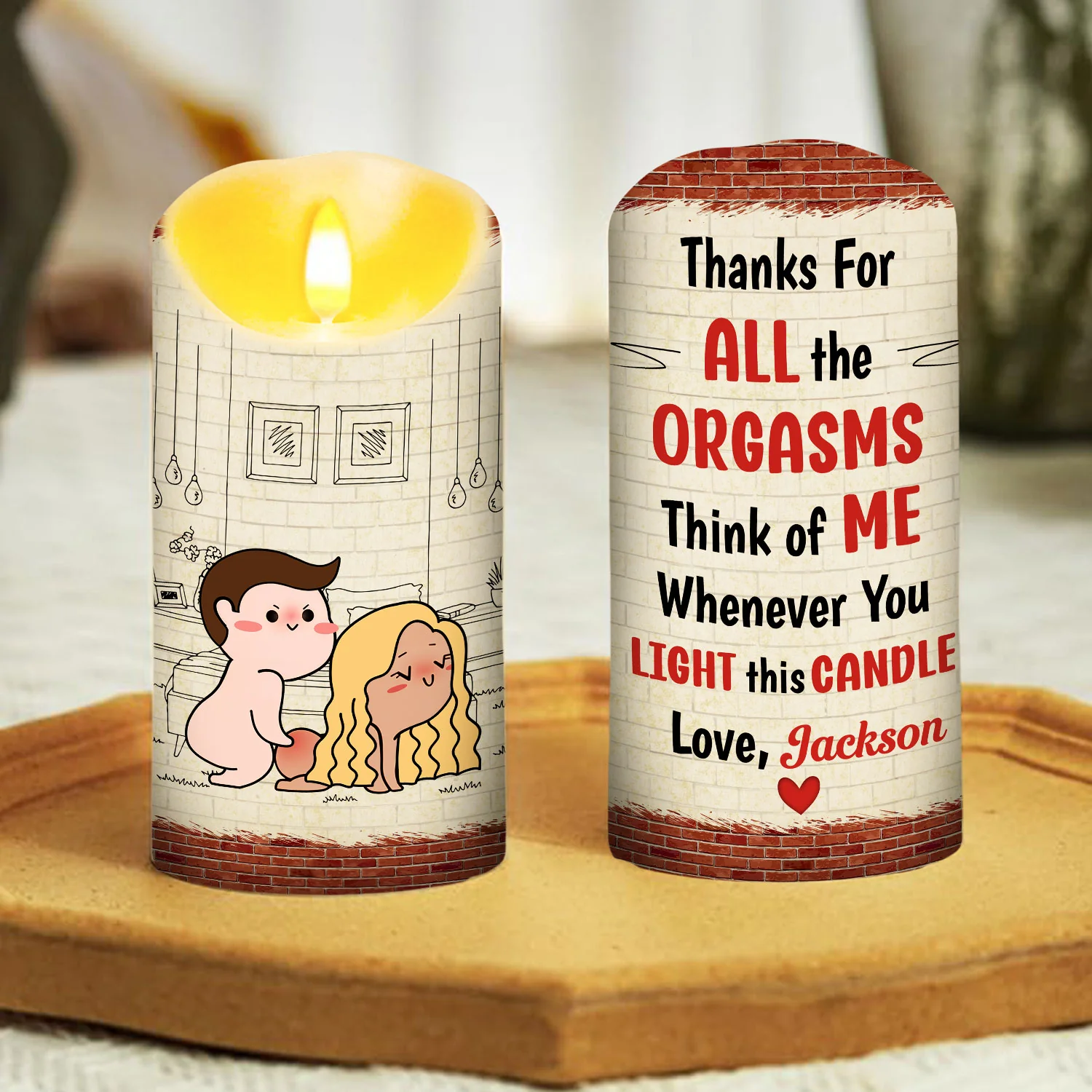 Thank You My Love - Personalized Custom LED Candle - Image 4