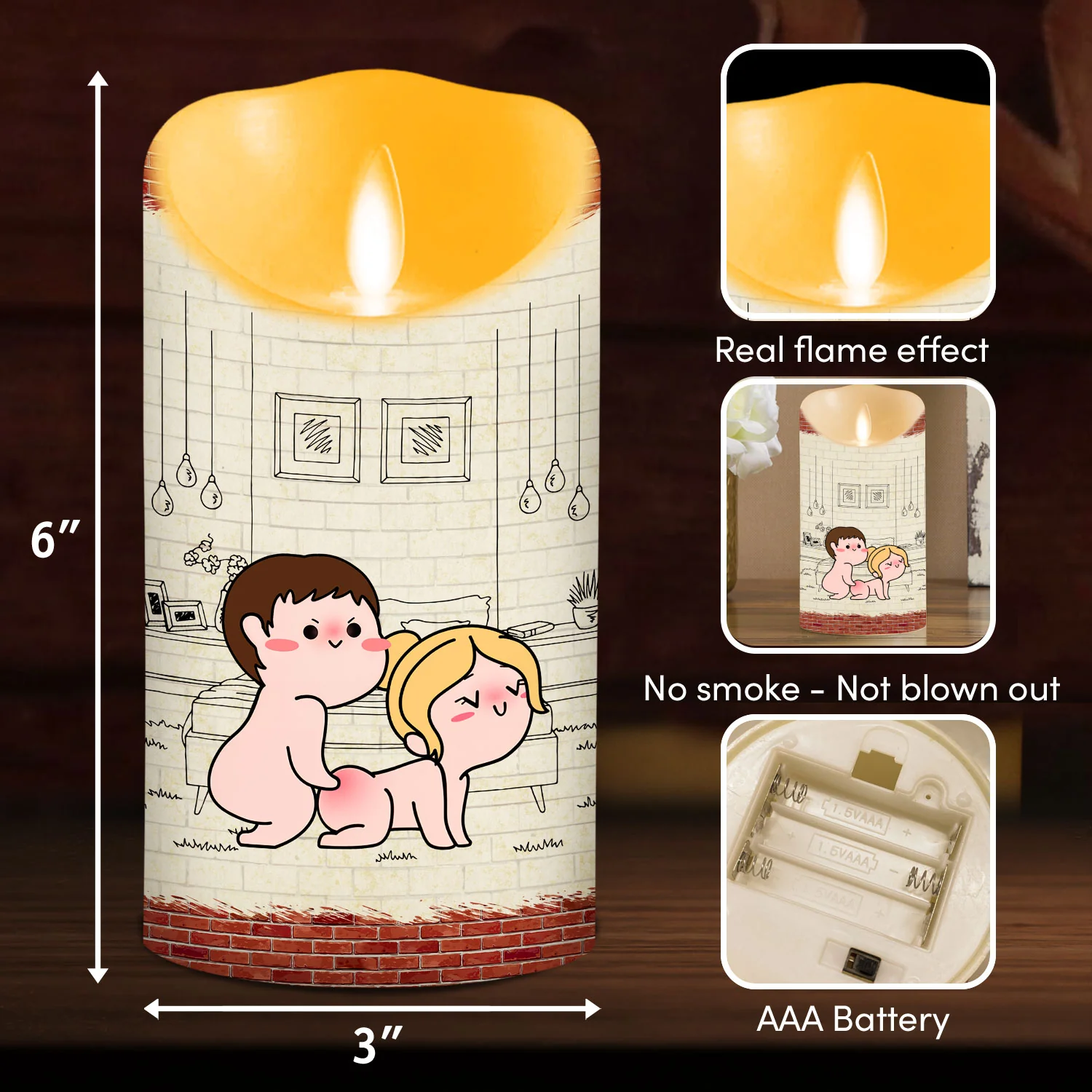 Thank You My Love - Personalized Custom LED Candle - Image 5