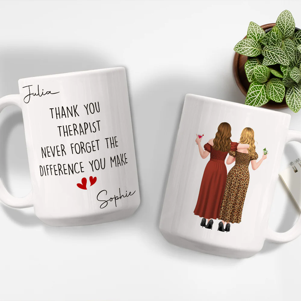 Thank You Therapist - Personalized Custom Coffee Mug - Image 4