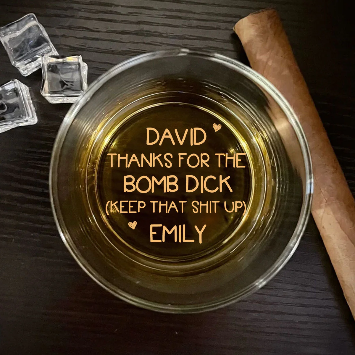 Thanks A Lot For That  - Personalized Custom Engraved Whiskey Glass - Image 4