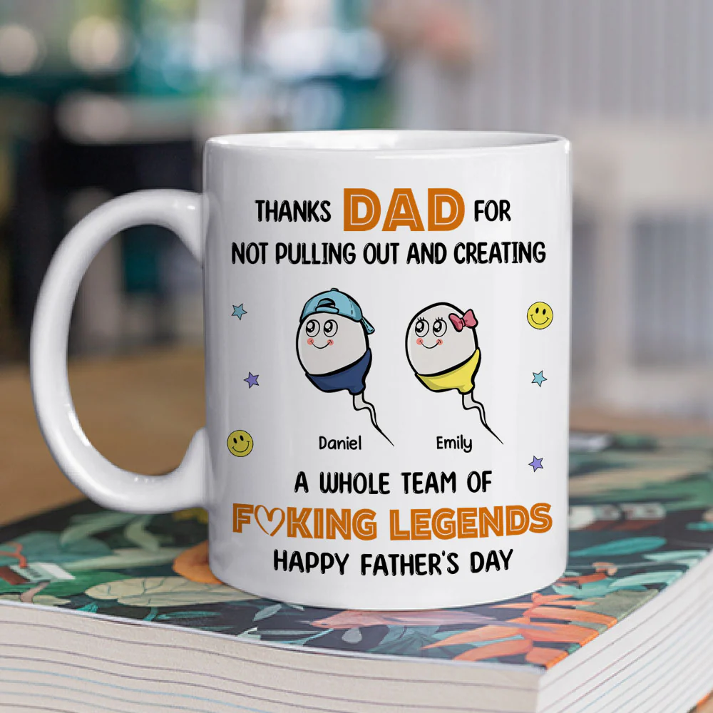 Thanks Dad For Creating A Legend - Personalized Custom Coffee Mug - Image 2