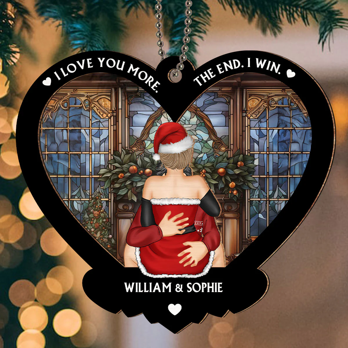 Thanks for All Christmas - Personalized Custom Suncatcher Ornament - Image 2