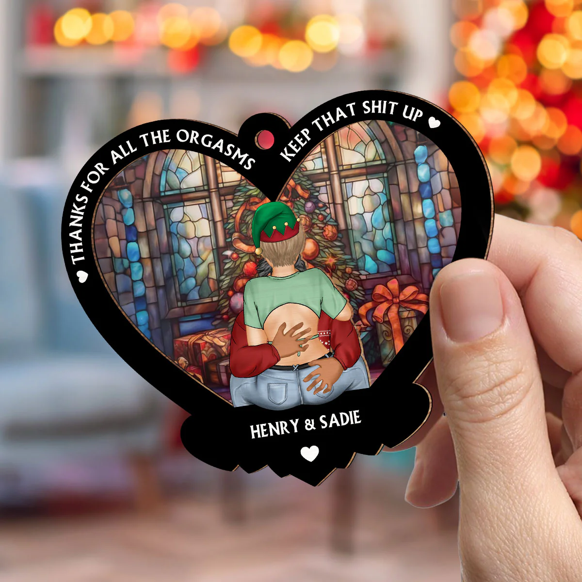 Thanks for All Christmas - Personalized Custom Suncatcher Ornament - Image 3