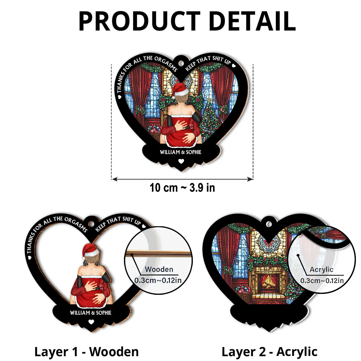 Thanks for All Christmas - Personalized Custom Suncatcher Ornament - Image 4