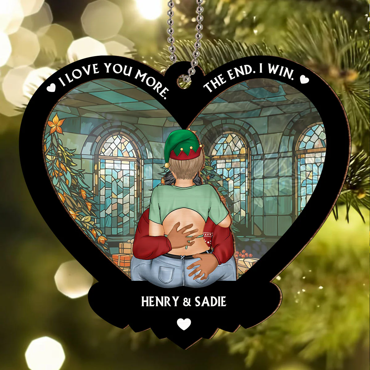 Thanks for All Christmas - Personalized Custom Suncatcher Ornament - Image 5