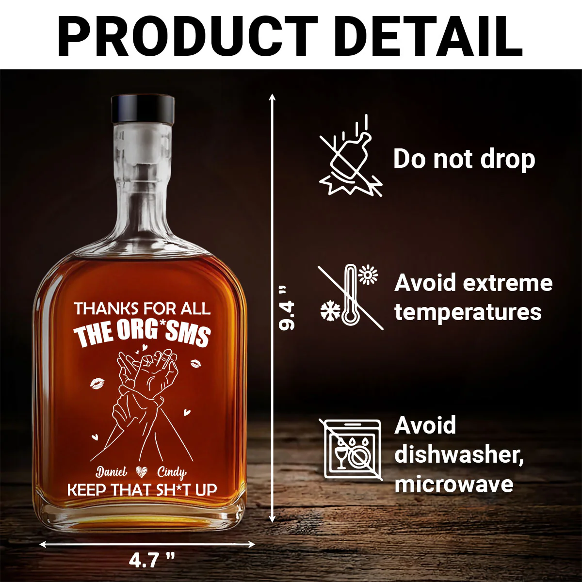 Thanks For All - Personalized Custom Spirits Decanter - Image 5
