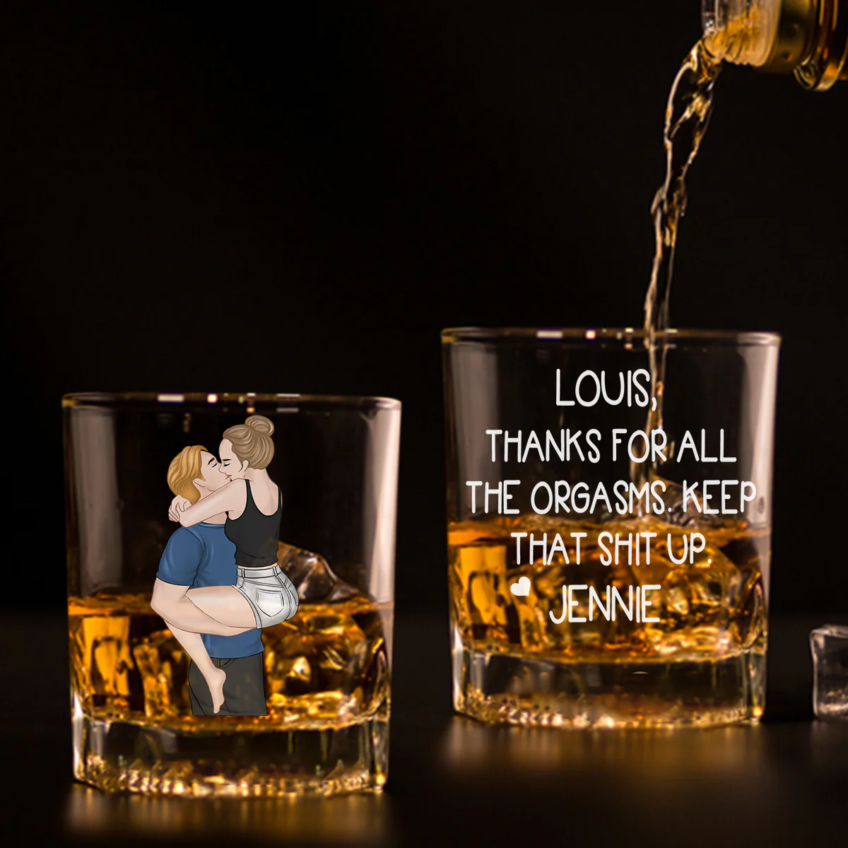 Thanks For All - Personalized Custom Whiskey Glass - Image 3