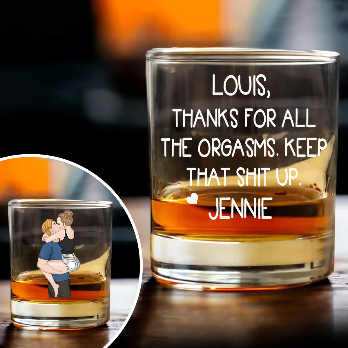 Thanks For All - Personalized Custom Whiskey Glass - Image 5