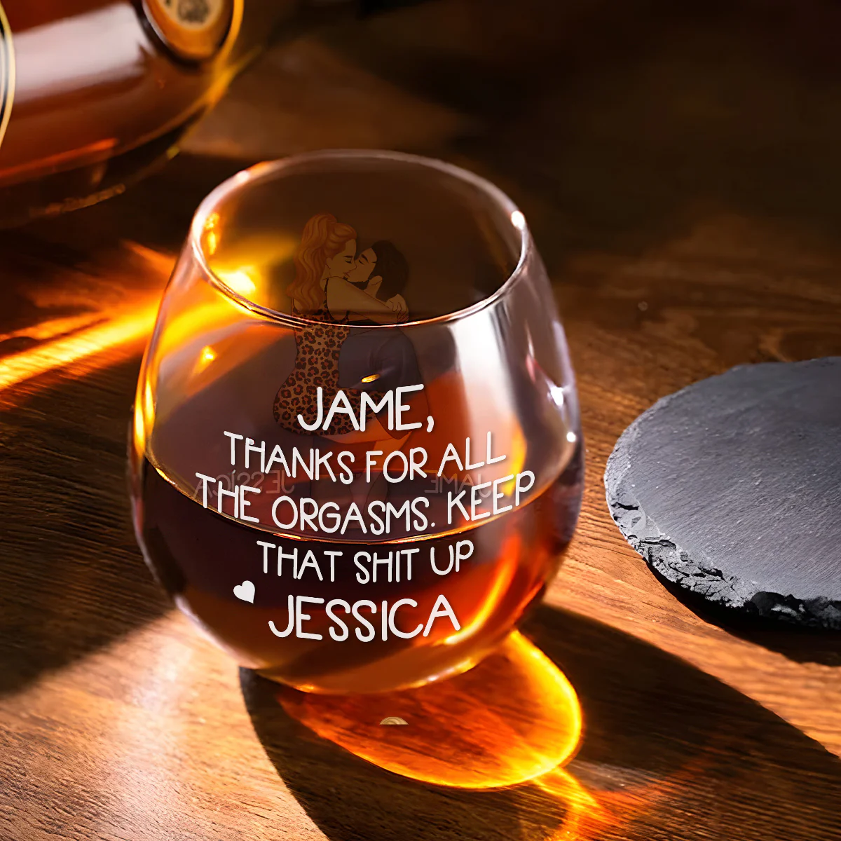 Thanks For All - Personalized Custom Wine Glass - Image 2