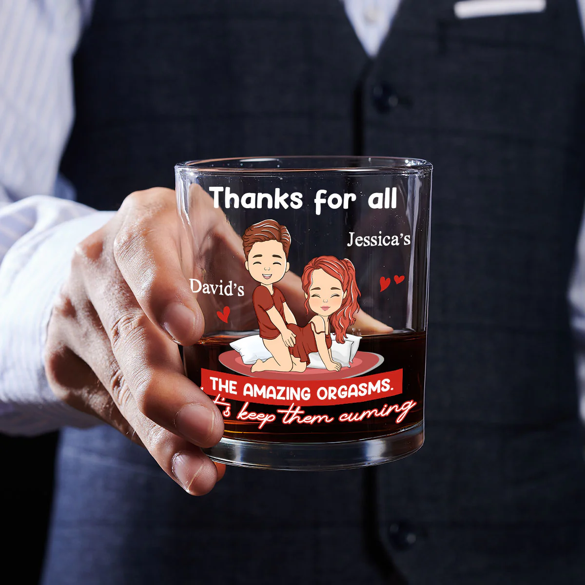 Thanks For All The Good Things - Personalized Custom Whiskey Glass - Image 2