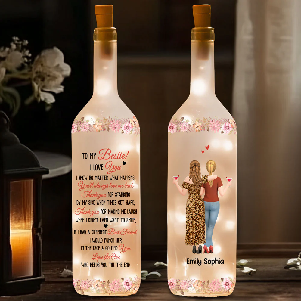 Thanks For Always Standing By My Side - Personalized Custom Bottle Lamp - Image 2