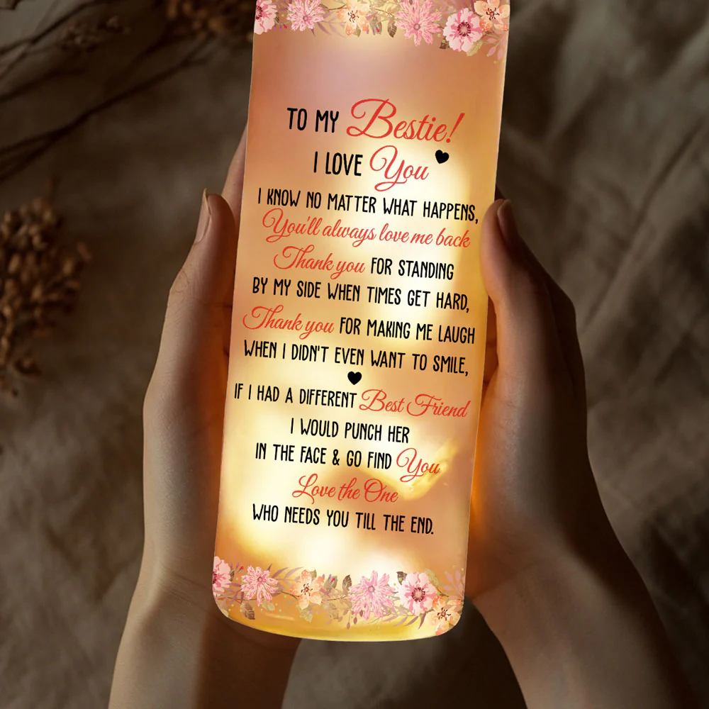 Thanks For Always Standing By My Side - Personalized Custom Bottle Lamp - Image 3