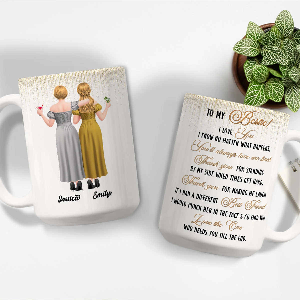 Thanks For Always Standing By My Side - Personalized Custom Coffee Mug - Image 4