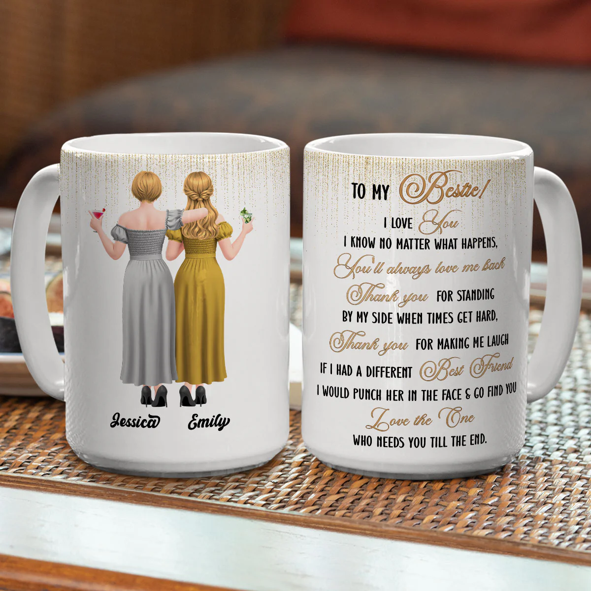 Thanks For Always Standing By My Side - Personalized Custom Coffee Mug - Image 5