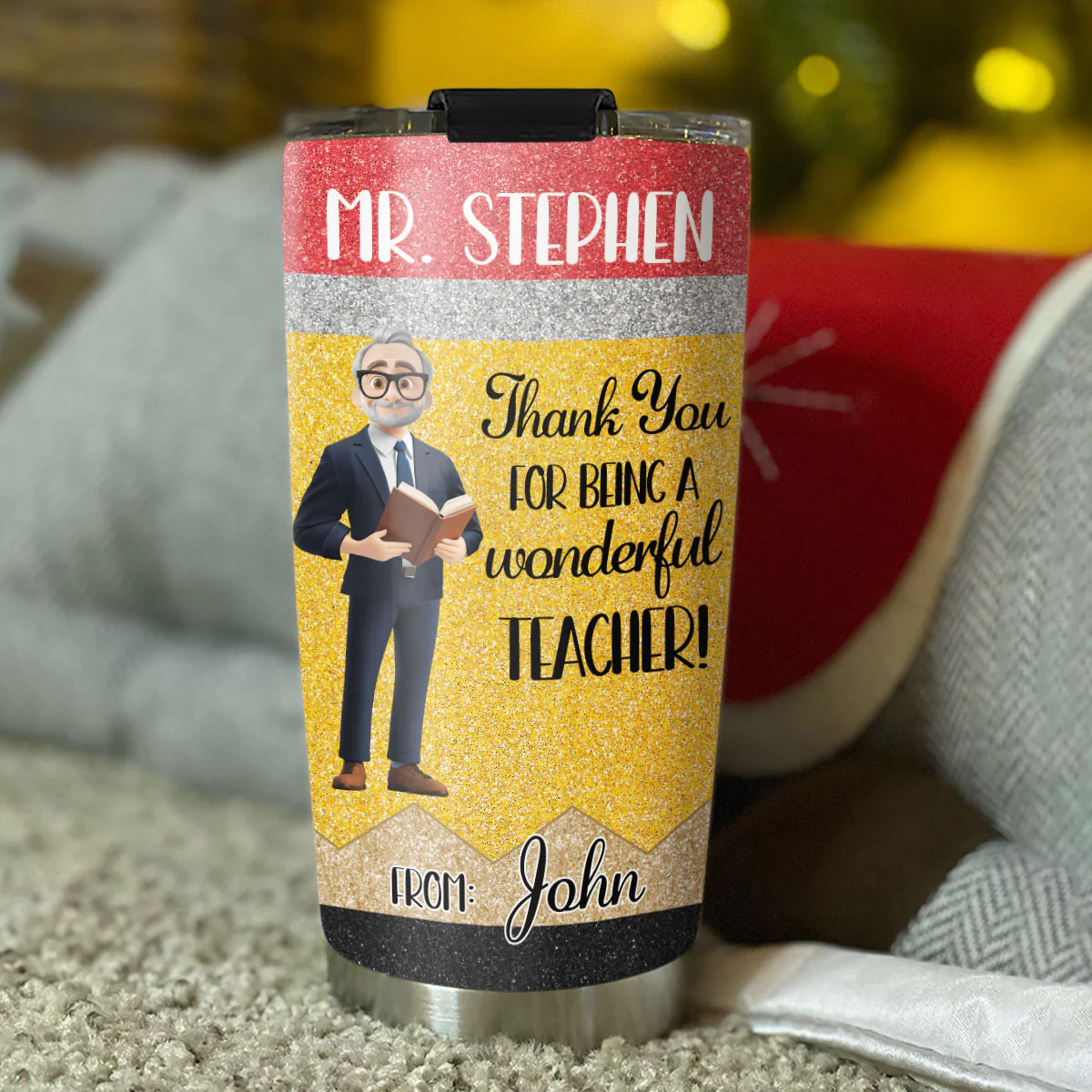 Thanks For Being A Wonderful Teacher - Personalized Custom Tumbler - Image 4
