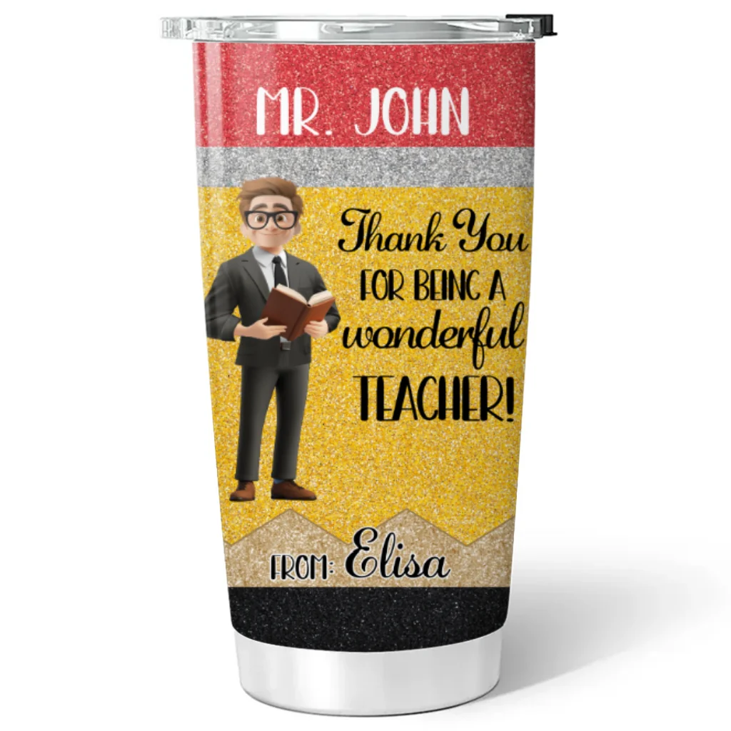 Thanks For Being A Wonderful Teacher - Personalized Custom Tumbler - Image 5
