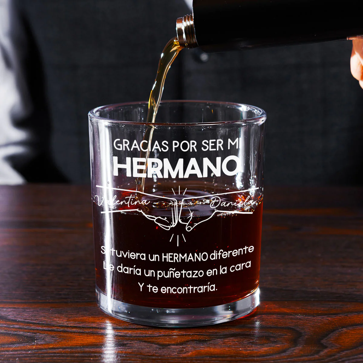 Thanks For Being My Brother 2 - Personalized Custom Whiskey Glass - Image 2