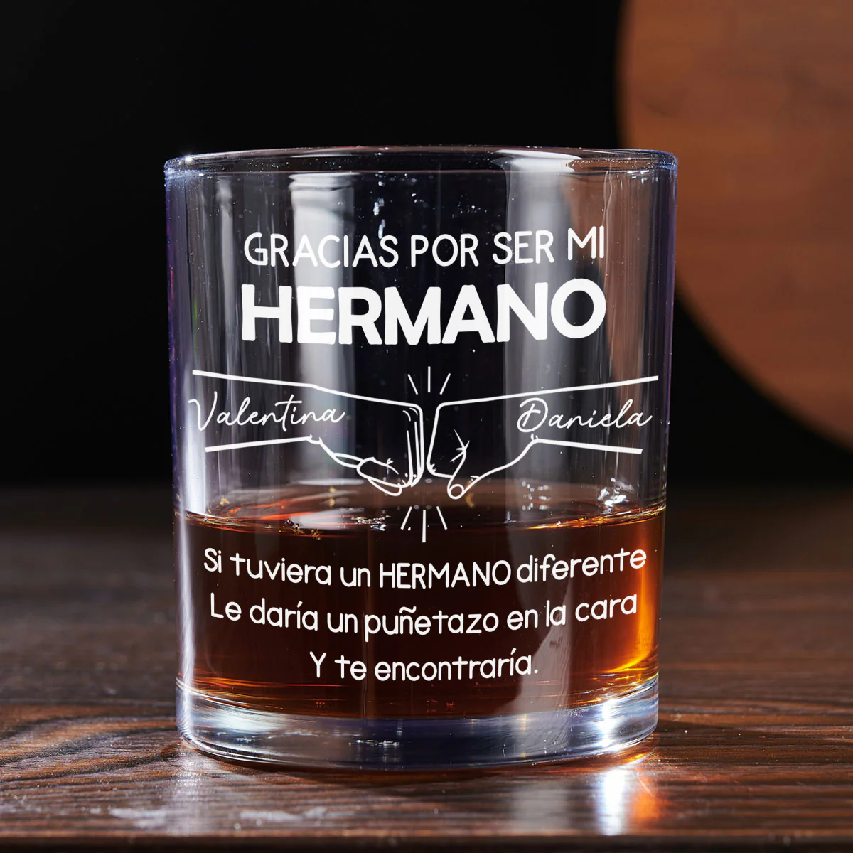 Thanks For Being My Brother 2 - Personalized Custom Whiskey Glass - Image 3