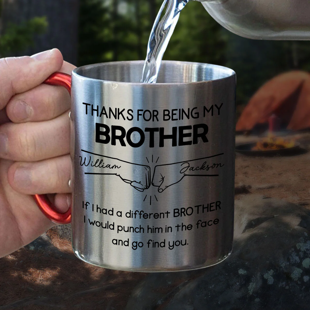 Thanks For Being My Brother - Personalized Custom Carabiner Mug - Image 2