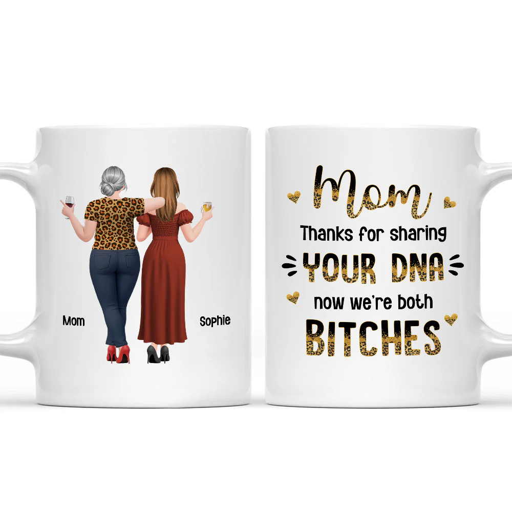 Thanks For DNA Mom Mum - Personalized Custom Coffee Mug