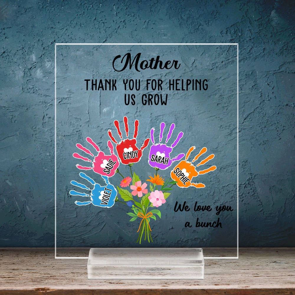 Thanks For Helping Me Grow -  Personalized Custom Acrylic Plaque With Base - Image 3
