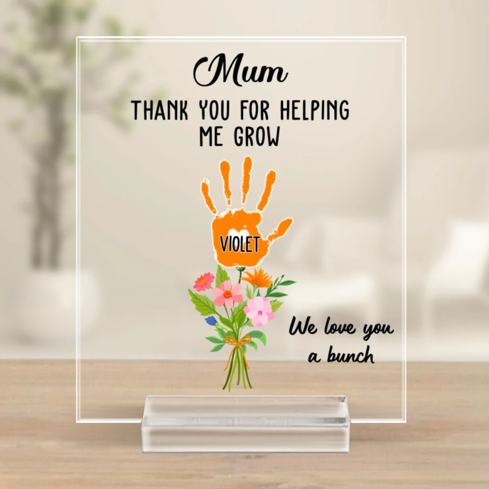 Thanks For Helping Me Grow -  Personalized Custom Acrylic Plaque With Base - Image 5