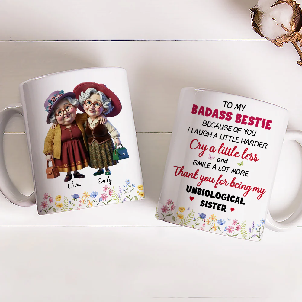 Thanks For My Unbiological Sister 2 - Personalized Custom Coffee Mug - Image 3