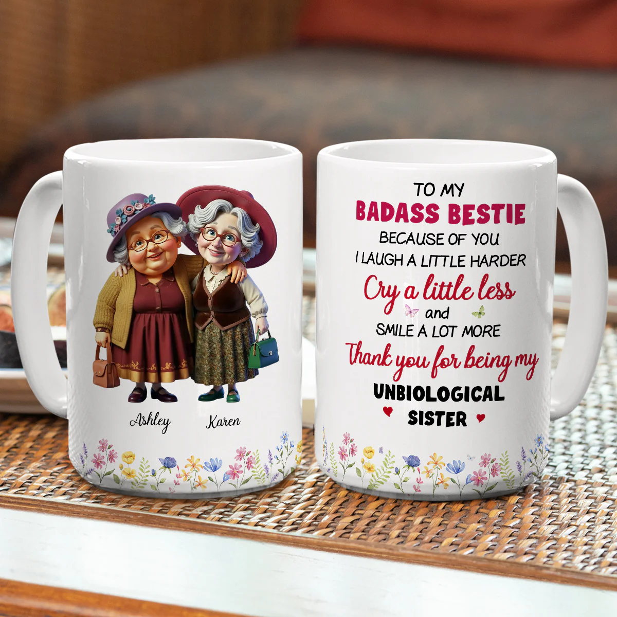 Thanks For My Unbiological Sister 2 - Personalized Custom Coffee Mug - Image 6