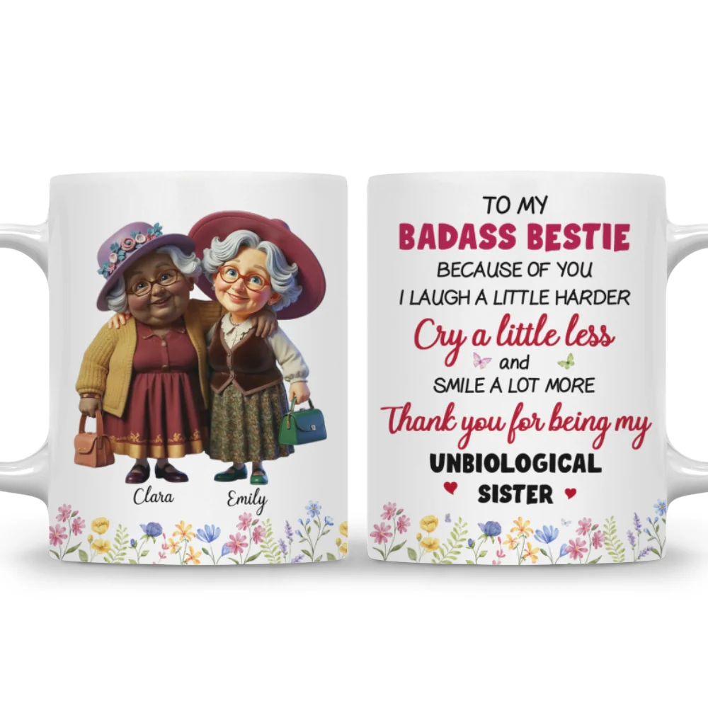 Thanks For My Unbiological Sister 2 - Personalized Custom Coffee Mug - Image 9