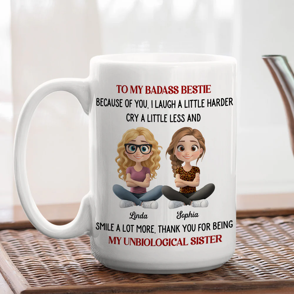 Thanks For My Unbiological Sister - Personalized Custom Coffee Mug - Image 3