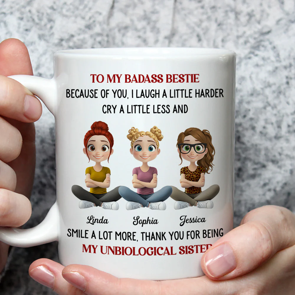 Thanks For My Unbiological Sister - Personalized Custom Coffee Mug - Image 5