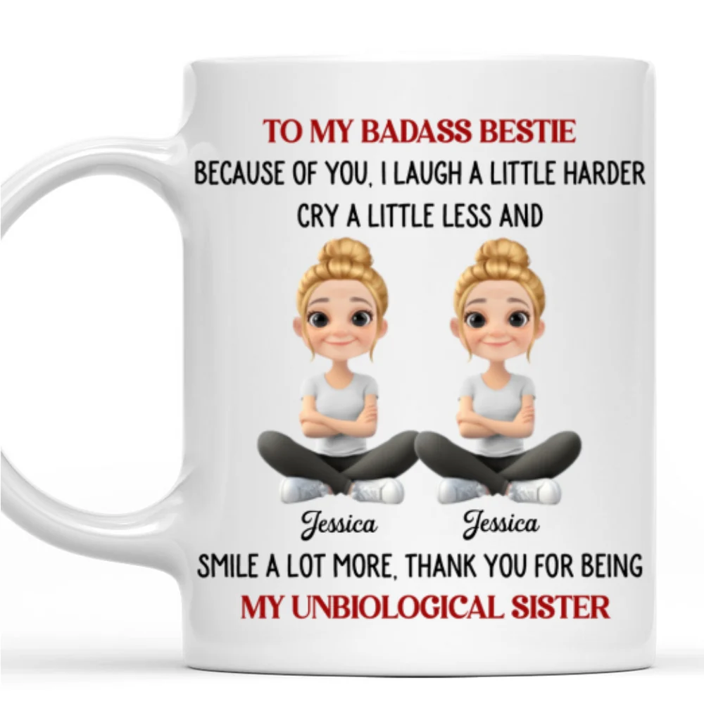 Thanks For My Unbiological Sister - Personalized Custom Coffee Mug - Image 7