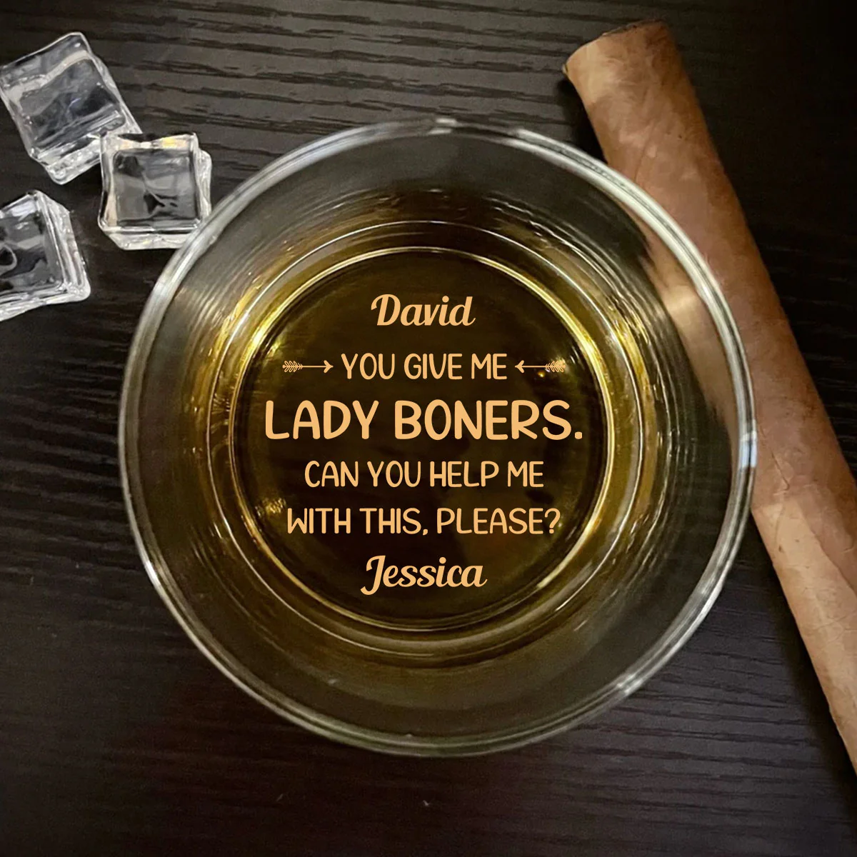 Thanks For That Feeling - Personalized Custom Engraved Whiskey Glass - Image 4