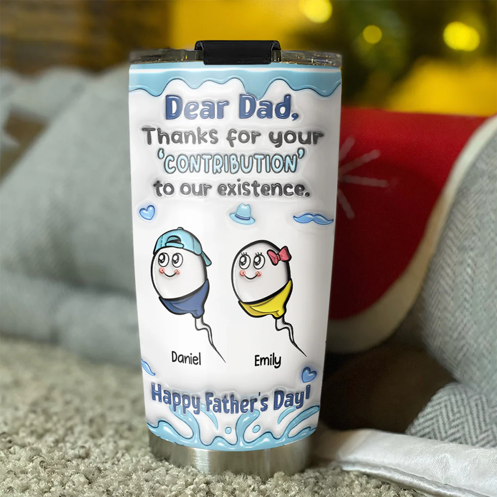 Thanks For The Contribution - Personalized Custom 3D Inflated Effect Tumbler - Image 3