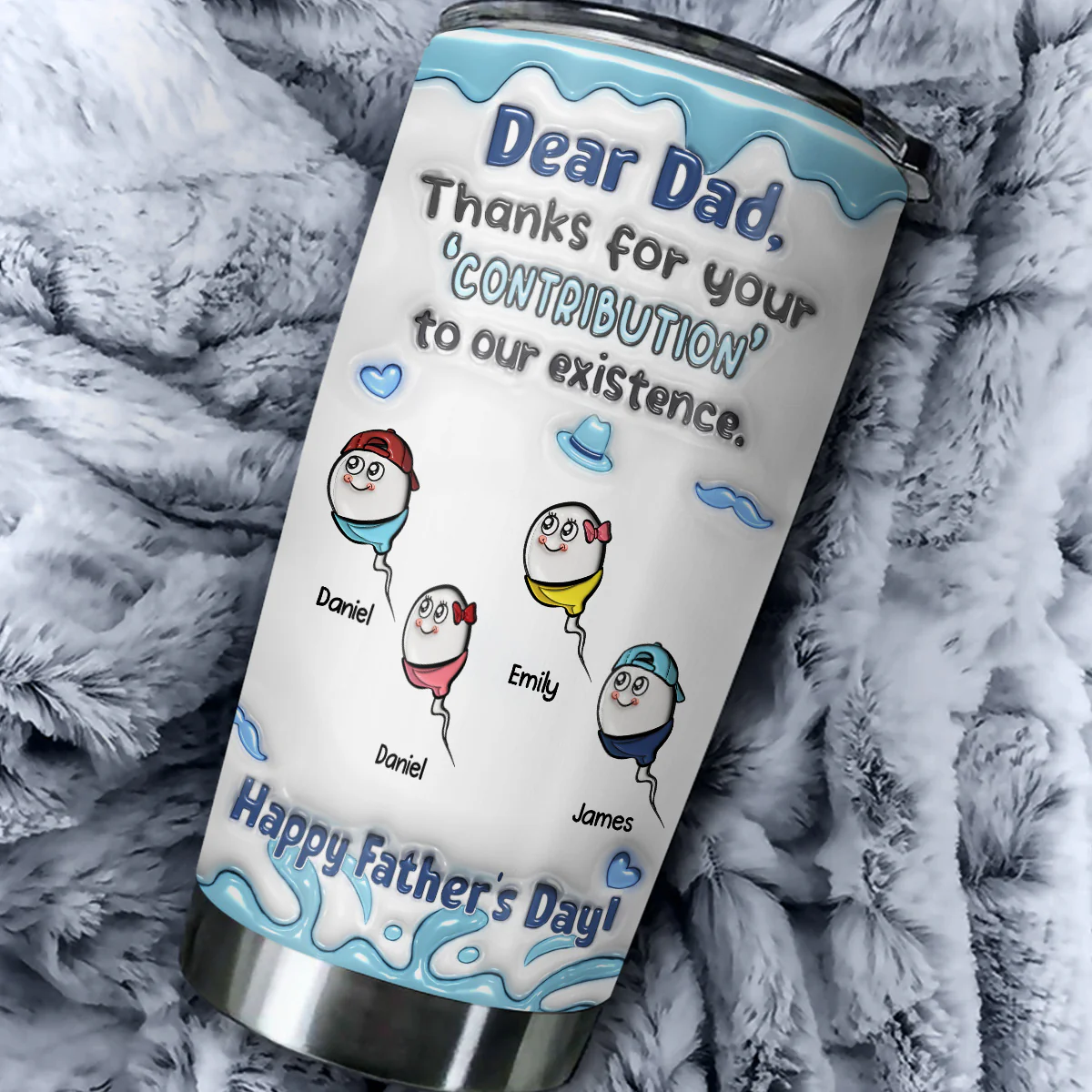 Thanks For The Contribution - Personalized Custom 3D Inflated Effect Tumbler - Image 4