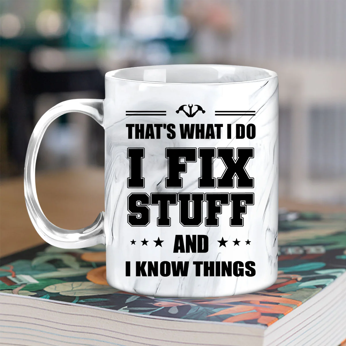 That Is what I Do - Personalized Custom Grey Marble Mug - Image 4